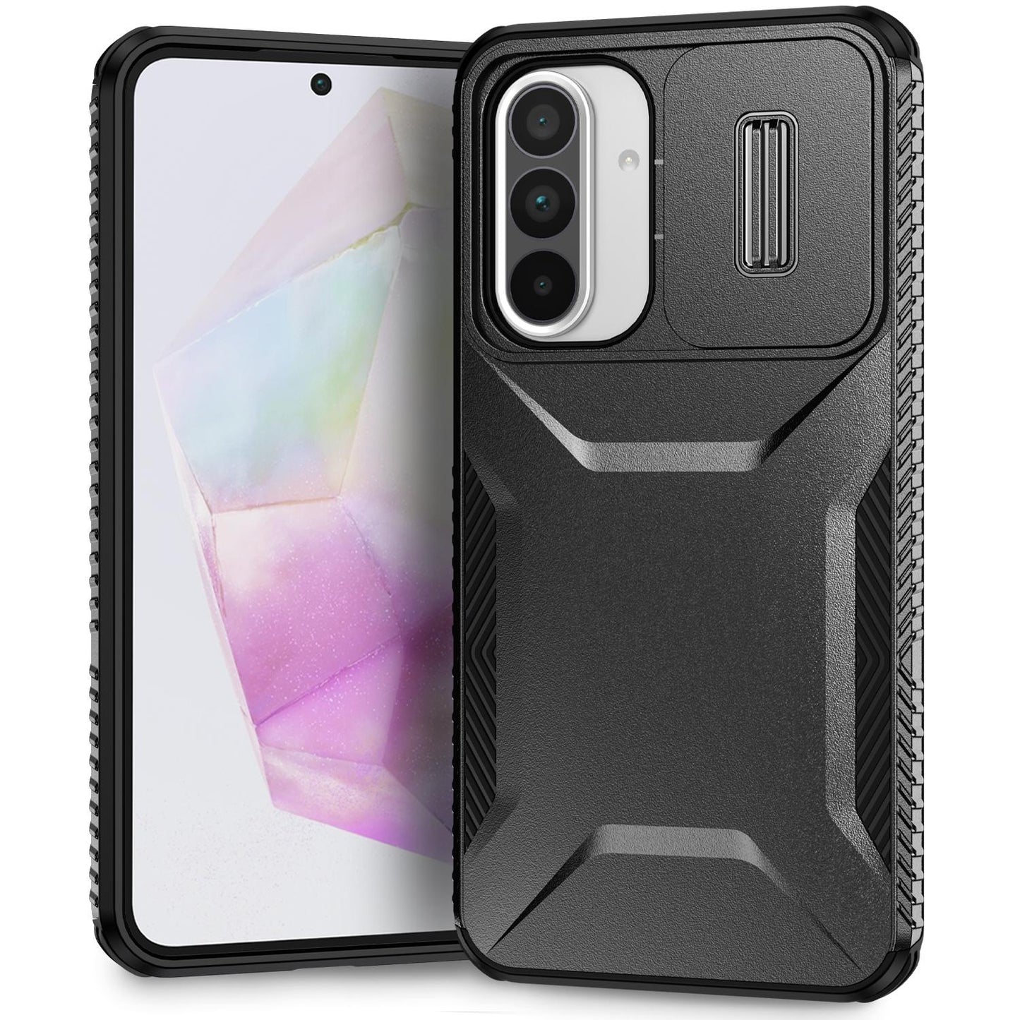 Samsung Galaxy A56 5G Phone Case with Sliding Camshield | Military-Grade TPU & PC Protective Anti-Scratch Anti-Skid Cover, Durable Shockproof Design