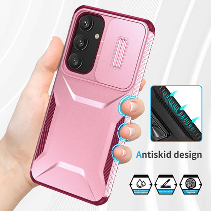 Samsung Galaxy S25 5G Phone Case with Sliding Camshield | Military-Grade TPU & PC Protective Anti-Scratch Anti-Skid Cover, Durable Shockproof Design