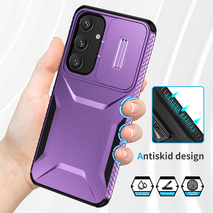 Samsung Galaxy S25 5G Phone Case with Sliding Camshield | Military-Grade TPU & PC Protective Anti-Scratch Anti-Skid Cover, Durable Shockproof Design