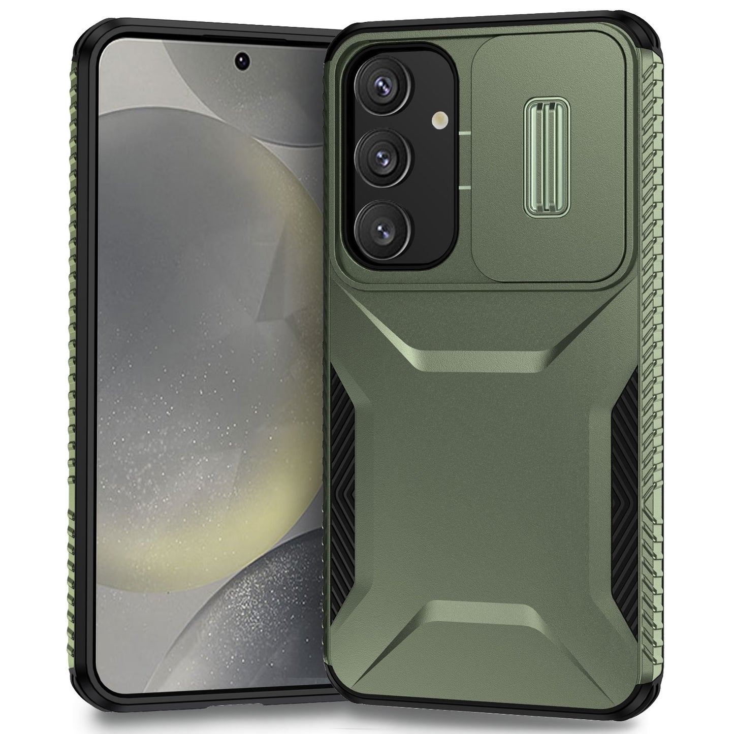 Samsung Galaxy S24+ 5G Phone Case with Sliding Camshield | Military-Grade TPU & PC Protective Anti-Scratch Anti-Skid Cover, Durable Shockproof Design