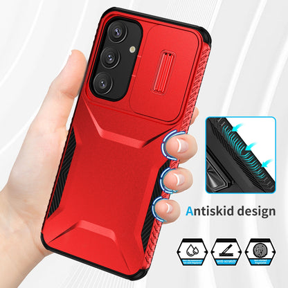 Samsung Galaxy S25+ 5G Phone Case with Sliding Camshield | Military-Grade TPU & PC Protective Anti-Scratch Anti-Skid Cover, Durable Shockproof Design