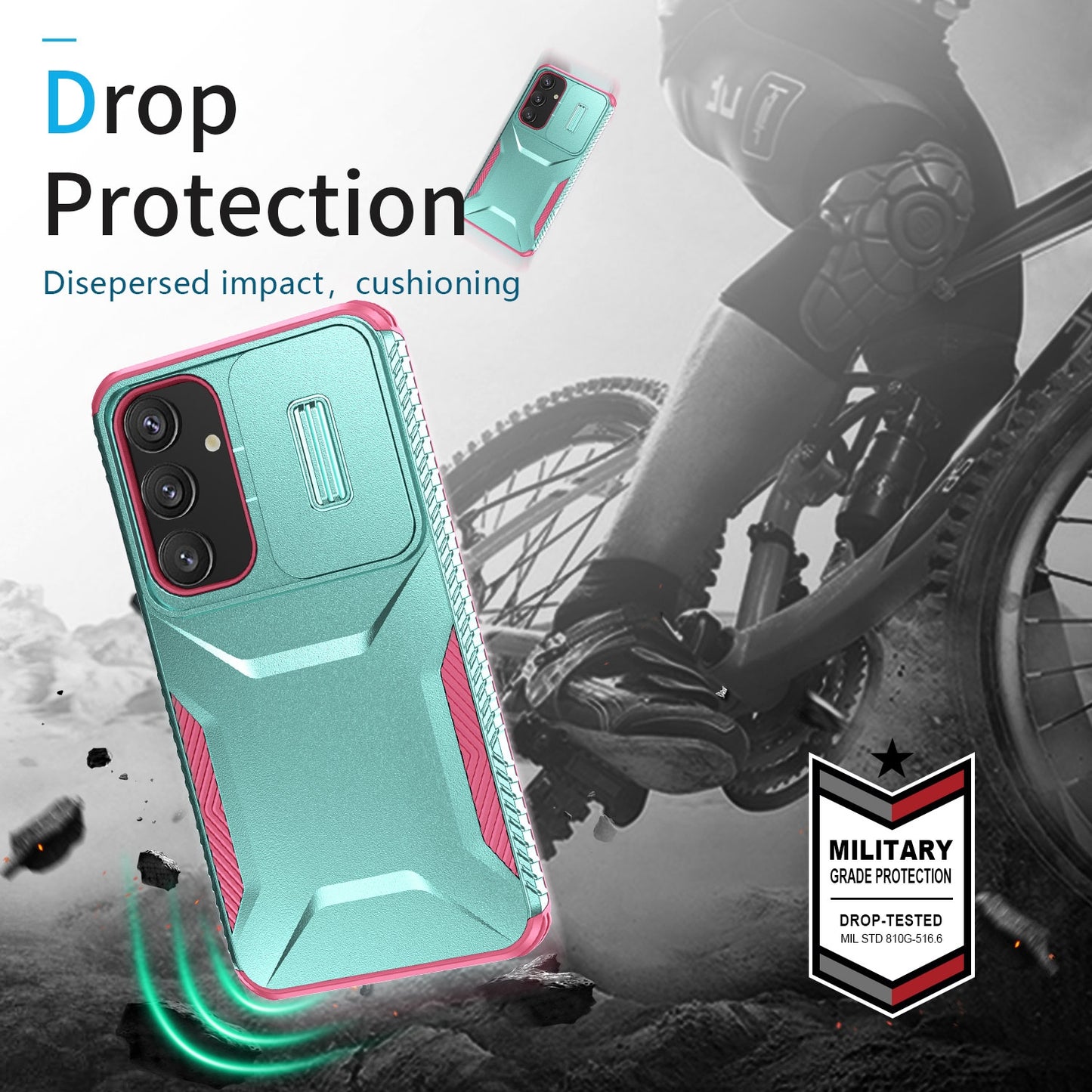 Samsung Galaxy S24+ 5G Phone Case with Sliding Camshield | Military-Grade TPU & PC Protective Anti-Scratch Anti-Skid Cover, Durable Shockproof Design