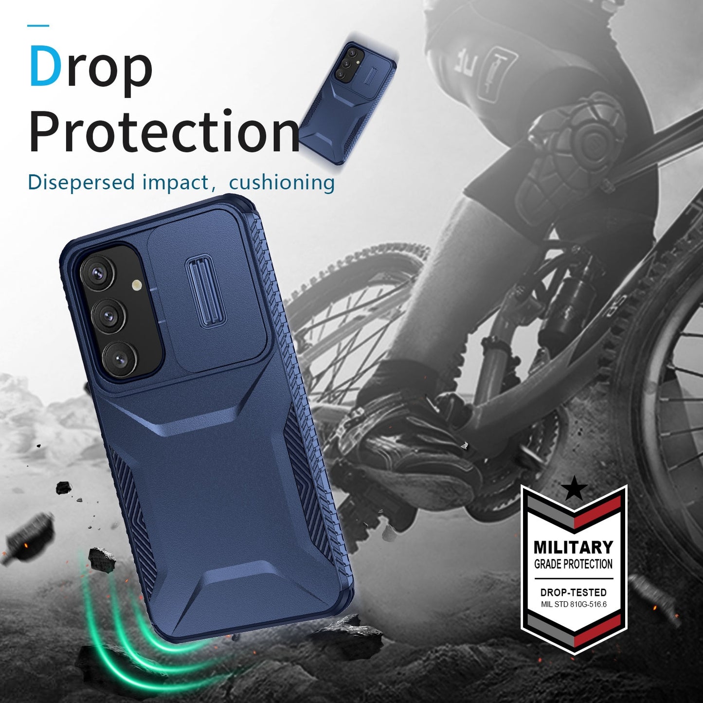 Samsung Galaxy S24+ 5G Phone Case with Sliding Camshield | Military-Grade TPU & PC Protective Anti-Scratch Anti-Skid Cover, Durable Shockproof Design