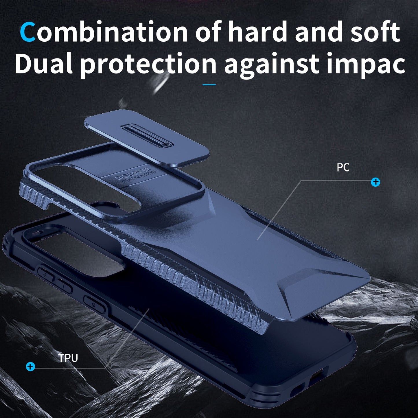 Samsung Galaxy S25+ 5G Phone Case with Sliding Camshield | Military-Grade TPU & PC Protective Anti-Scratch Anti-Skid Cover, Durable Shockproof Design