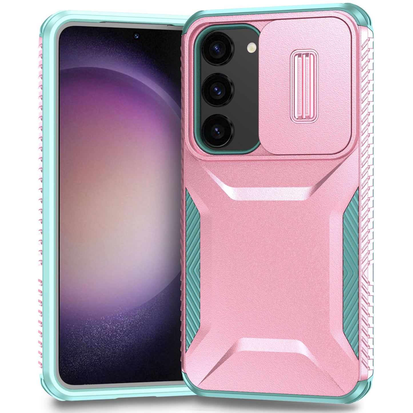 Samsung Galaxy S23 FE 5G Phone Case with Sliding Camshield | Military-Grade TPU & PC Protective Anti-Scratch Anti-Skid Cover, Durable Shockproof Design