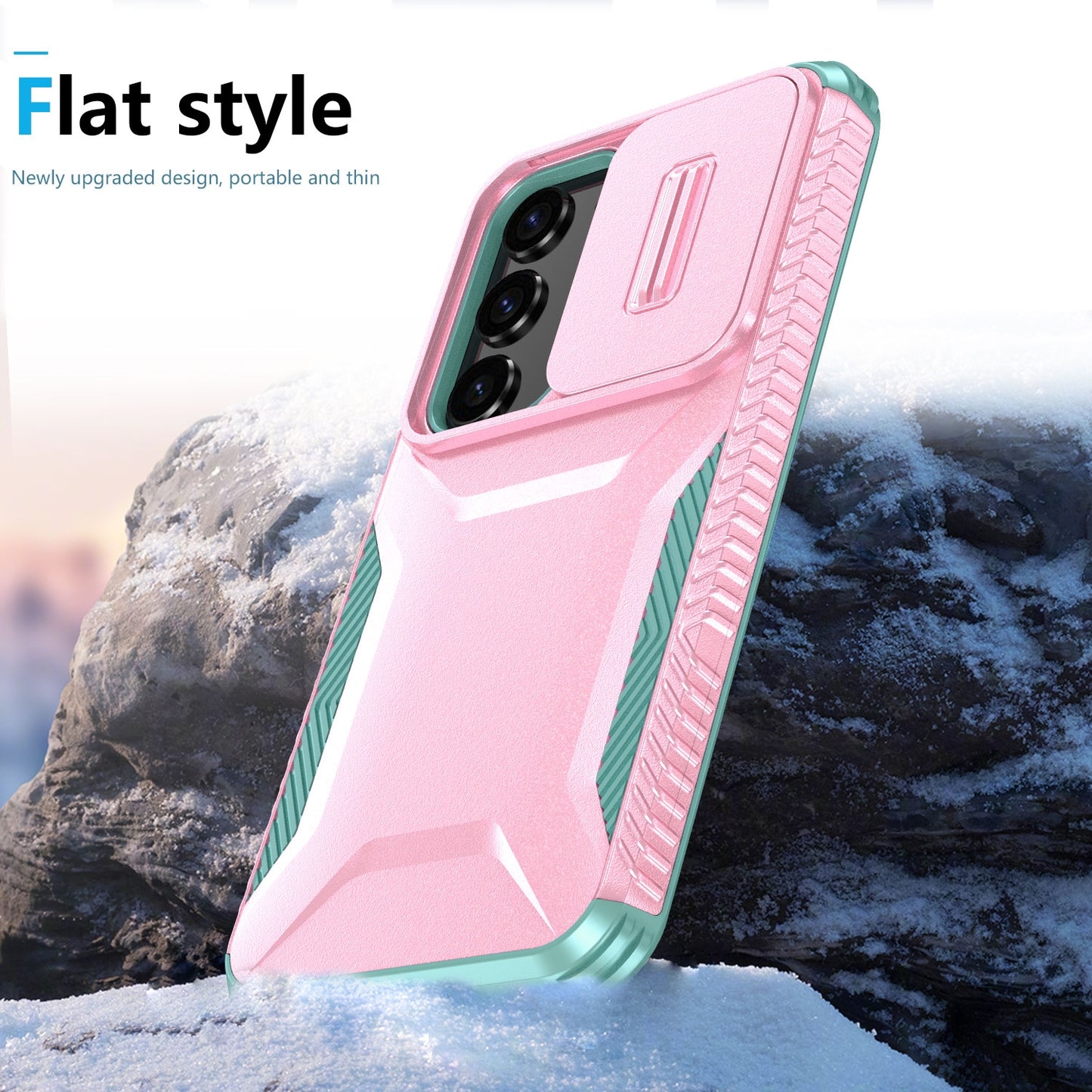 Samsung Galaxy S23 FE 5G Phone Case with Sliding Camshield | Military-Grade TPU & PC Protective Anti-Scratch Anti-Skid Cover, Durable Shockproof Design