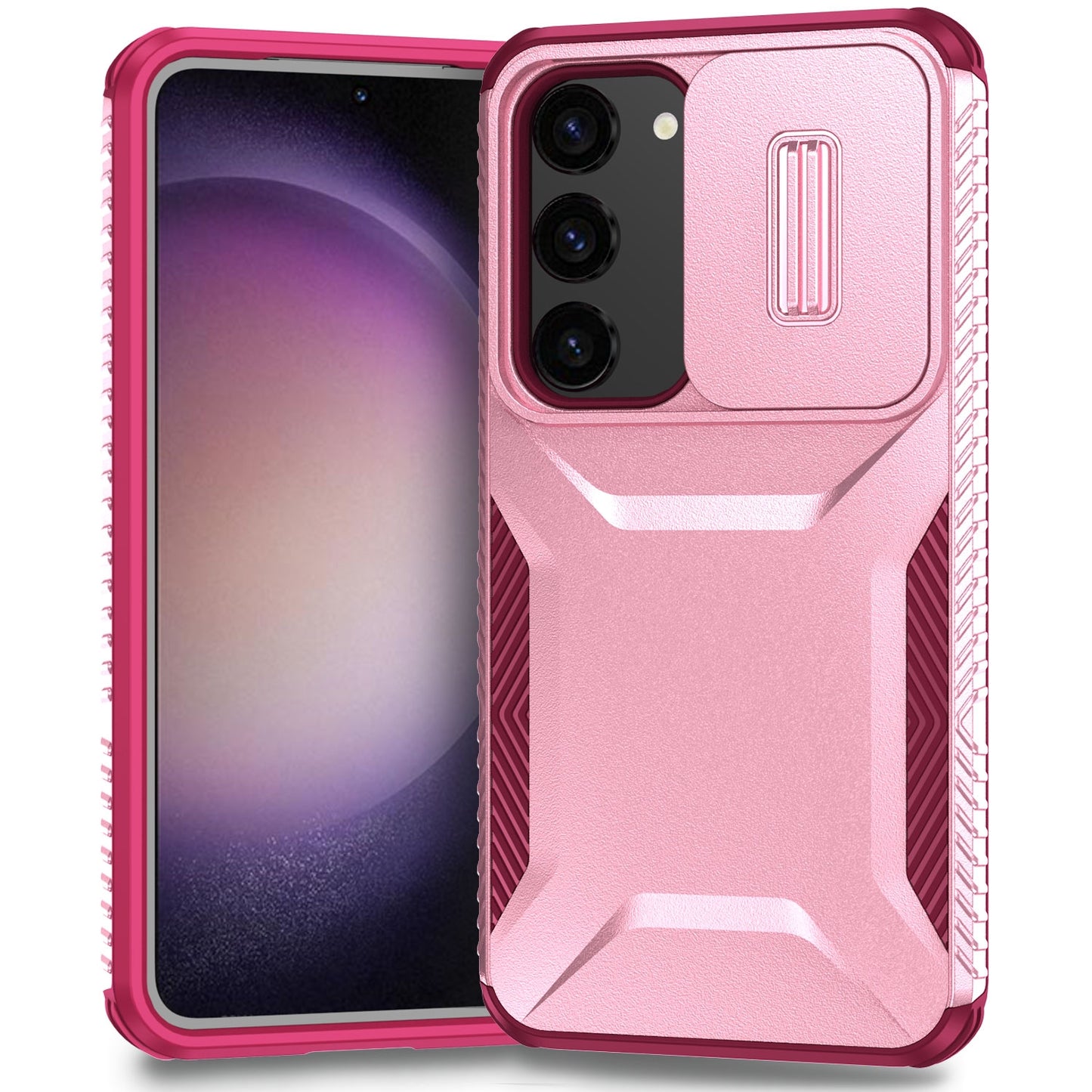 Samsung Galaxy S23 FE 5G Phone Case with Sliding Camshield | Military-Grade TPU & PC Protective Anti-Scratch Anti-Skid Cover, Durable Shockproof Design