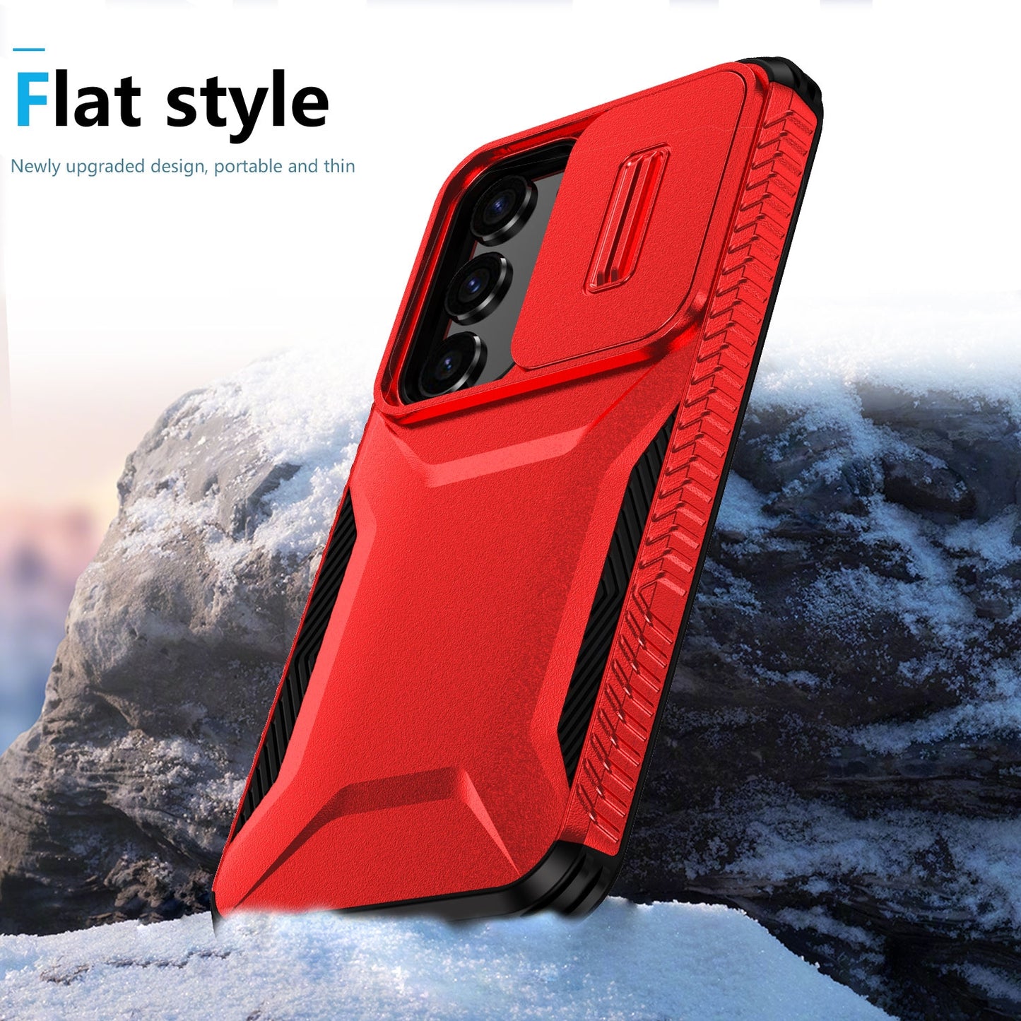 Samsung Galaxy S23 FE 5G Phone Case with Sliding Camshield | Military-Grade TPU & PC Protective Anti-Scratch Anti-Skid Cover, Durable Shockproof Design