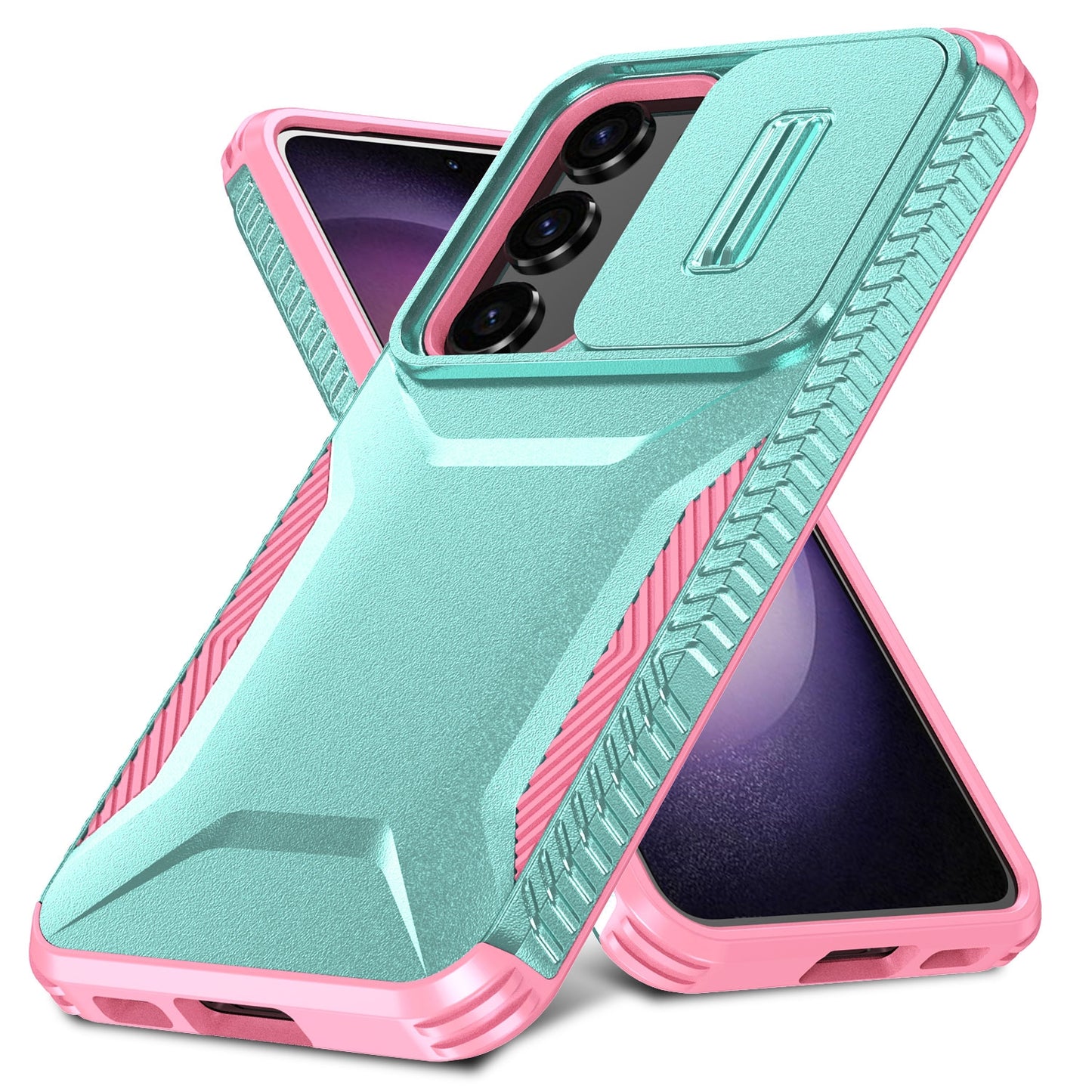 Samsung Galaxy S23 FE 5G Phone Case with Sliding Camshield | Military-Grade TPU & PC Protective Anti-Scratch Anti-Skid Cover, Durable Shockproof Design