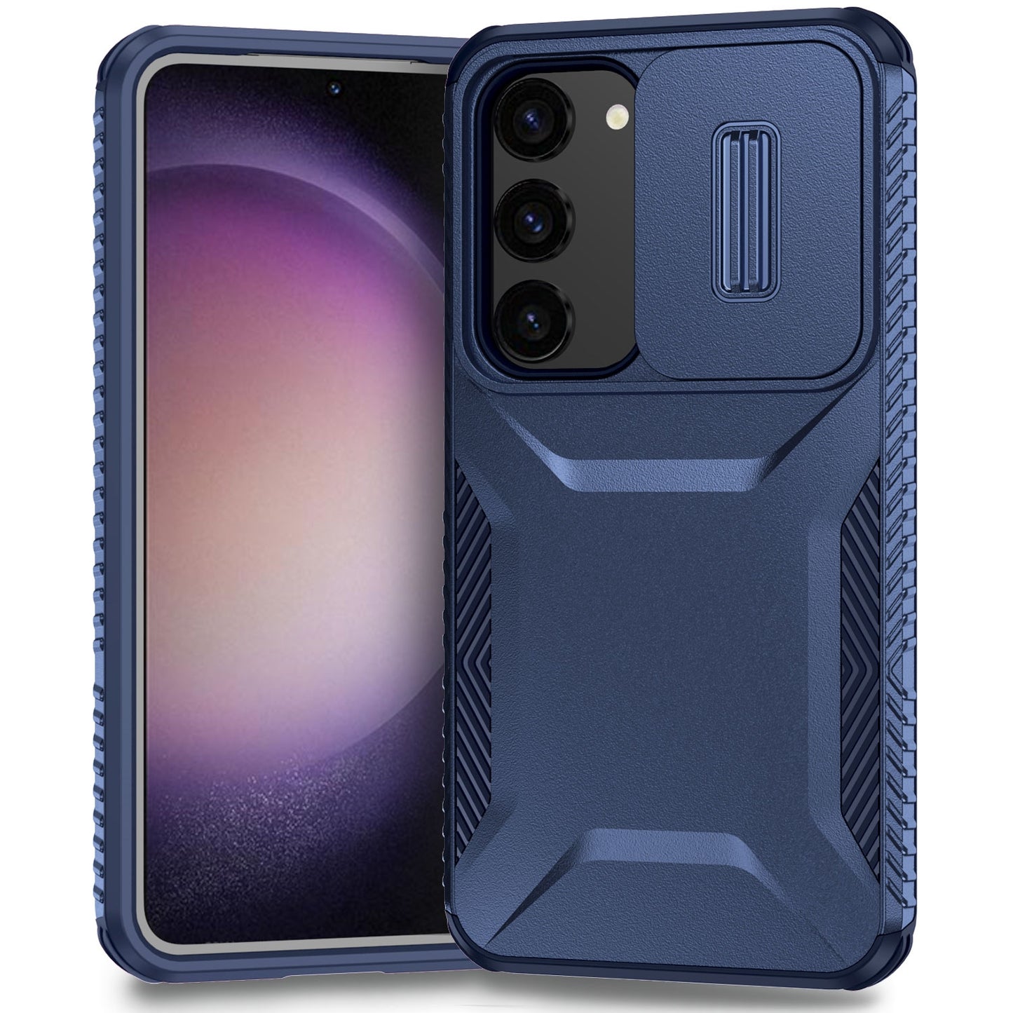 Samsung Galaxy S23 FE 5G Phone Case with Sliding Camshield | Military-Grade TPU & PC Protective Anti-Scratch Anti-Skid Cover, Durable Shockproof Design