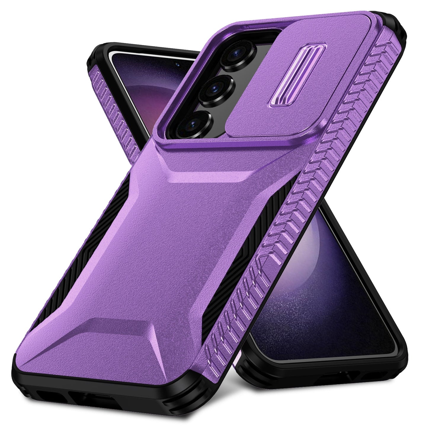Samsung Galaxy S23 FE 5G Phone Case with Sliding Camshield | Military-Grade TPU & PC Protective Anti-Scratch Anti-Skid Cover, Durable Shockproof Design