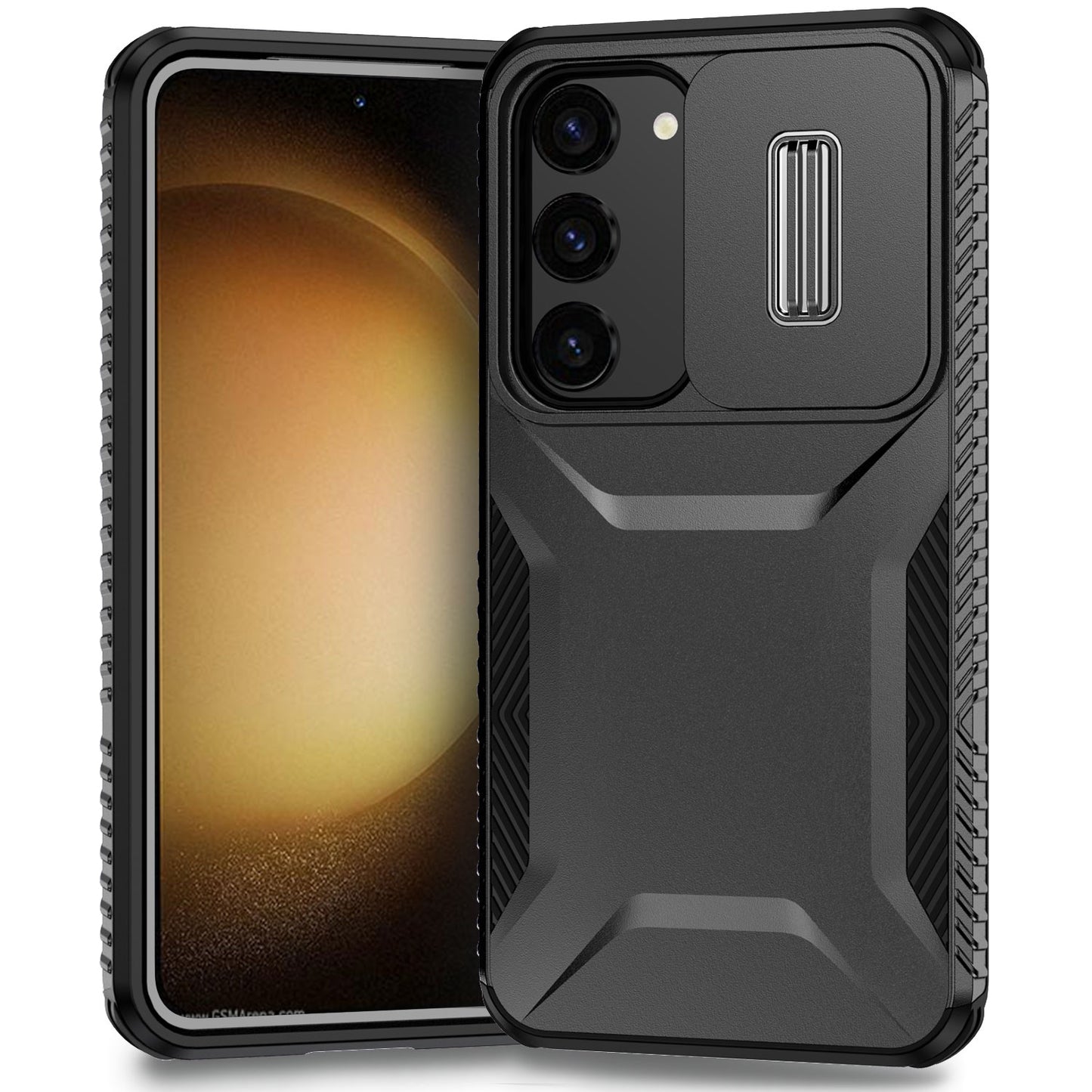 Samsung Galaxy S23+ 5G Phone Case with Sliding Camshield | Military-Grade TPU & PC Protective Anti-Scratch Anti-Skid Cover, Durable Shockproof Design