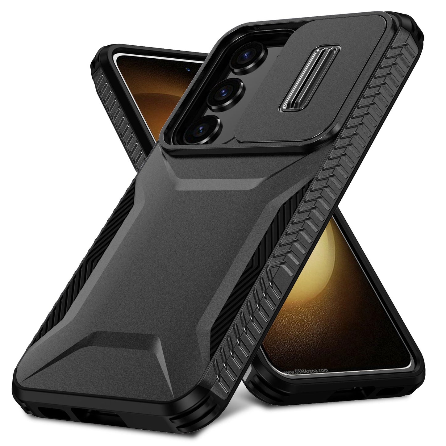Samsung Galaxy S23+ 5G Phone Case with Sliding Camshield | Military-Grade TPU & PC Protective Anti-Scratch Anti-Skid Cover, Durable Shockproof Design
