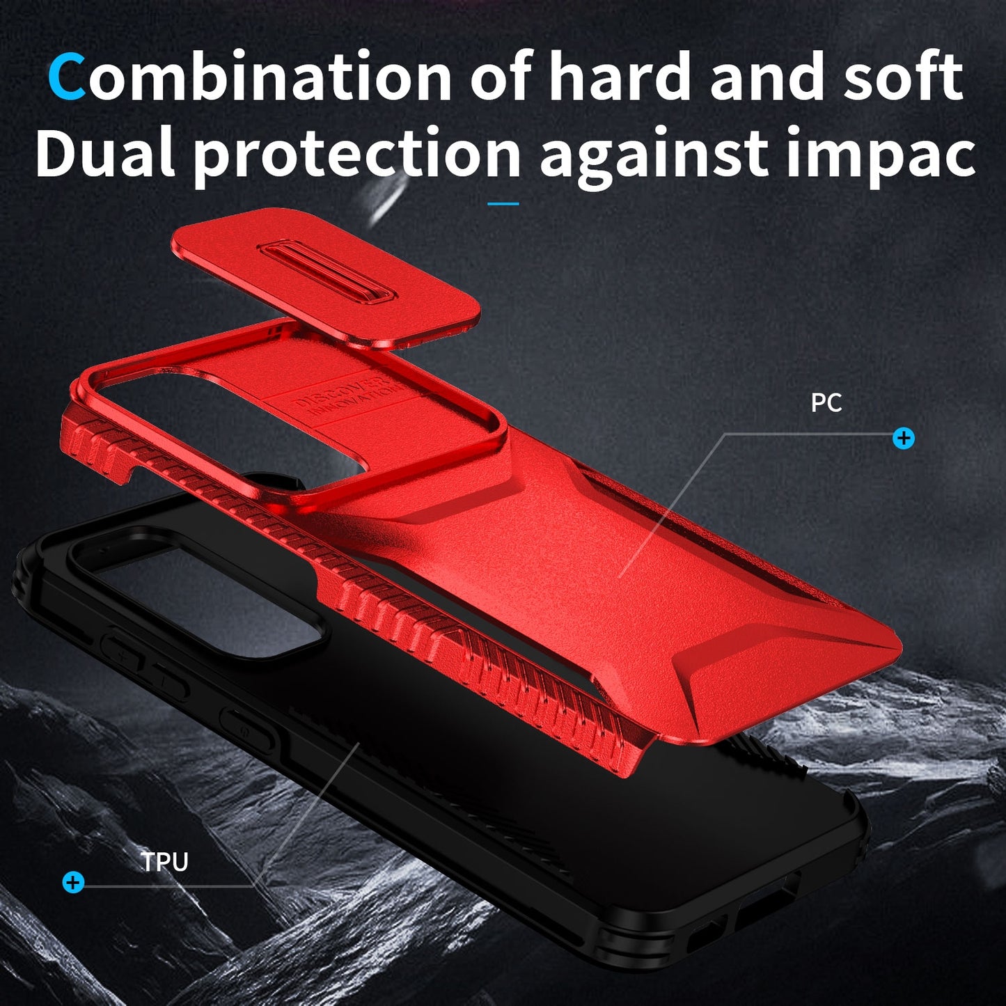 Samsung Galaxy S23+ 5G Phone Case with Sliding Camshield | Military-Grade TPU & PC Protective Anti-Scratch Anti-Skid Cover, Durable Shockproof Design