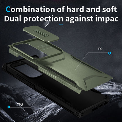 Samsung Galaxy S23 Ultra 5G Phone Case with Sliding Camshield | Military-Grade TPU & PC Protective Anti-Scratch Anti-Skid Cover, Durable Shockproof Design