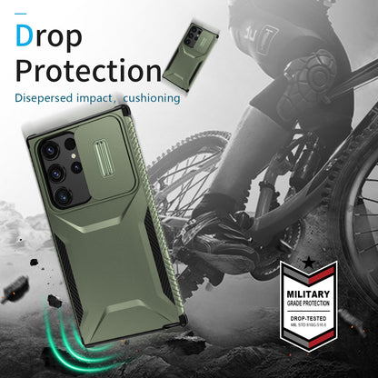 Samsung Galaxy S23 Ultra 5G Phone Case with Sliding Camshield | Military-Grade TPU & PC Protective Anti-Scratch Anti-Skid Cover, Durable Shockproof Design