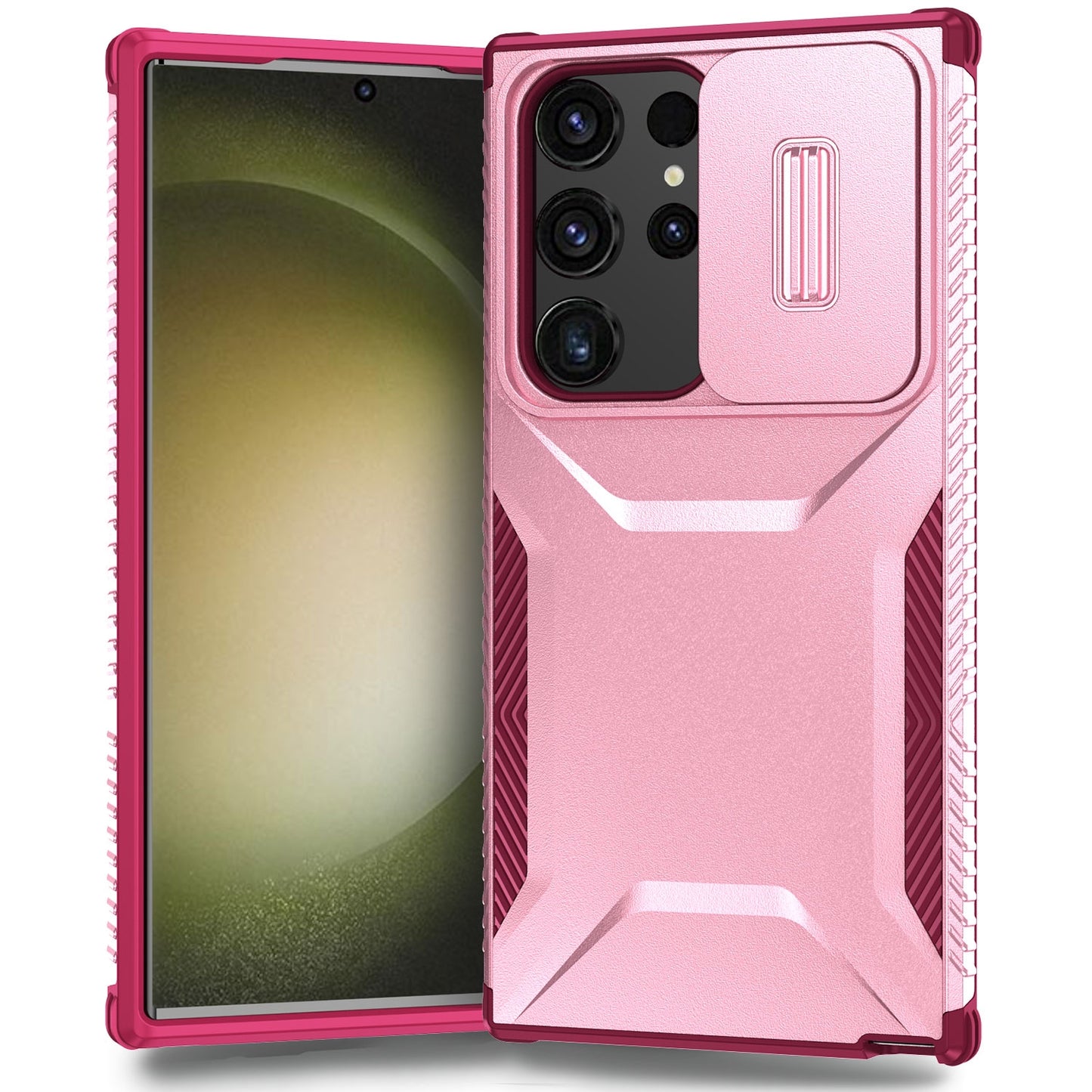 Samsung Galaxy S23 Ultra 5G Phone Case with Sliding Camshield | Military-Grade TPU & PC Protective Anti-Scratch Anti-Skid Cover, Durable Shockproof Design