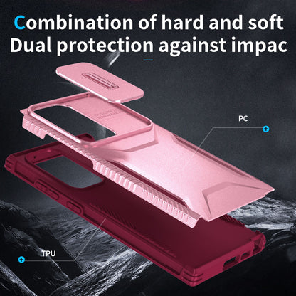 Samsung Galaxy S23 Ultra 5G Phone Case with Sliding Camshield | Military-Grade TPU & PC Protective Anti-Scratch Anti-Skid Cover, Durable Shockproof Design