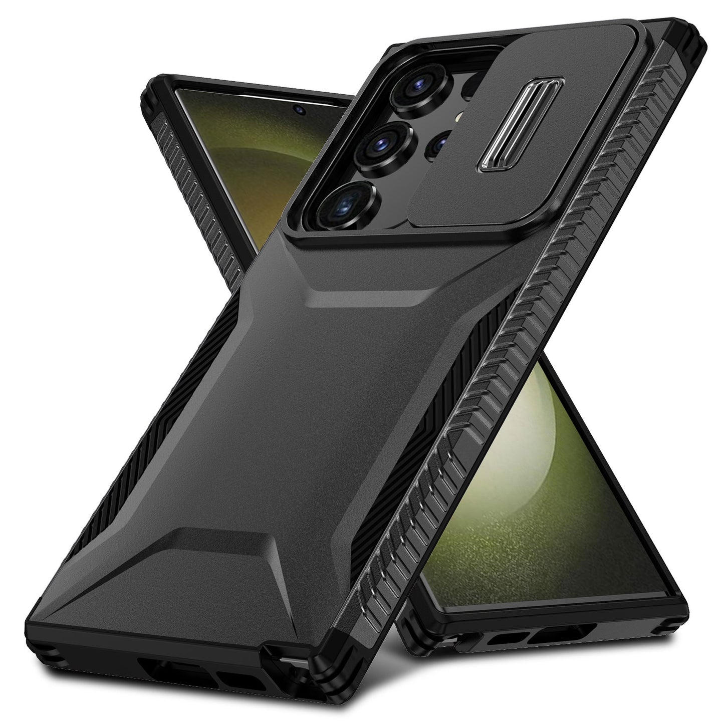 Samsung Galaxy S23 Ultra 5G Phone Case with Sliding Camshield | Military-Grade TPU & PC Protective Anti-Scratch Anti-Skid Cover, Durable Shockproof Design