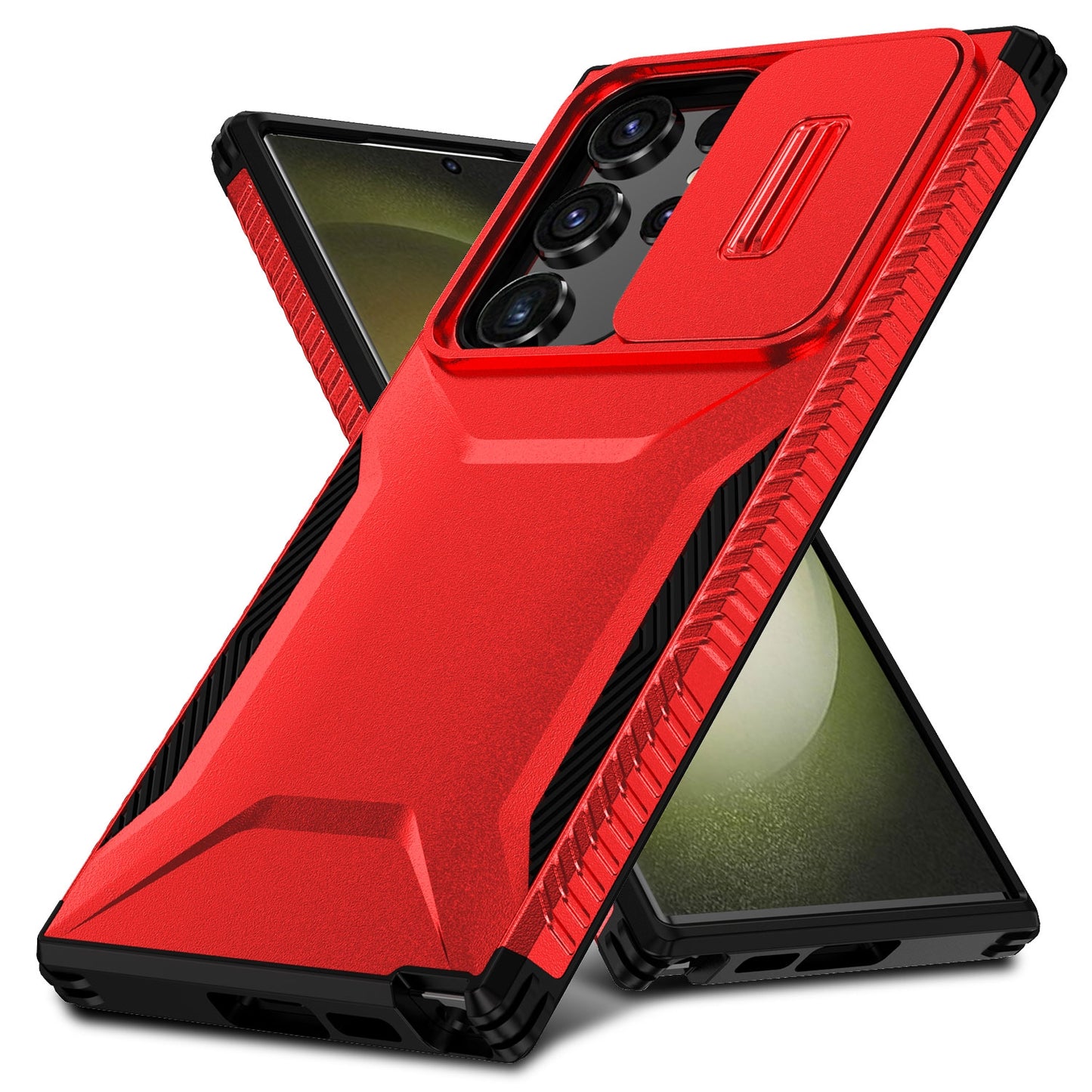 Samsung Galaxy S23 Ultra 5G Phone Case with Sliding Camshield | Military-Grade TPU & PC Protective Anti-Scratch Anti-Skid Cover, Durable Shockproof Design