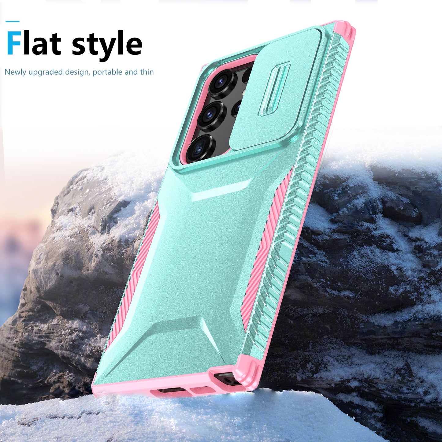 Samsung Galaxy S23 Ultra 5G Phone Case with Sliding Camshield | Military-Grade TPU & PC Protective Anti-Scratch Anti-Skid Cover, Durable Shockproof Design