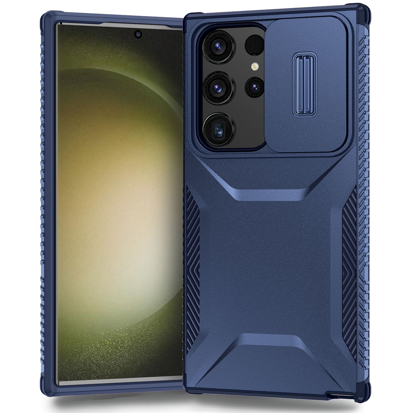 Samsung Galaxy S23 Ultra 5G Phone Case with Sliding Camshield | Military-Grade TPU & PC Protective Anti-Scratch Anti-Skid Cover, Durable Shockproof Design