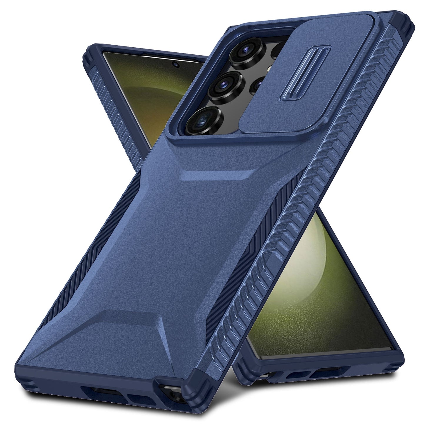 Samsung Galaxy S23 Ultra 5G Phone Case with Sliding Camshield | Military-Grade TPU & PC Protective Anti-Scratch Anti-Skid Cover, Durable Shockproof Design