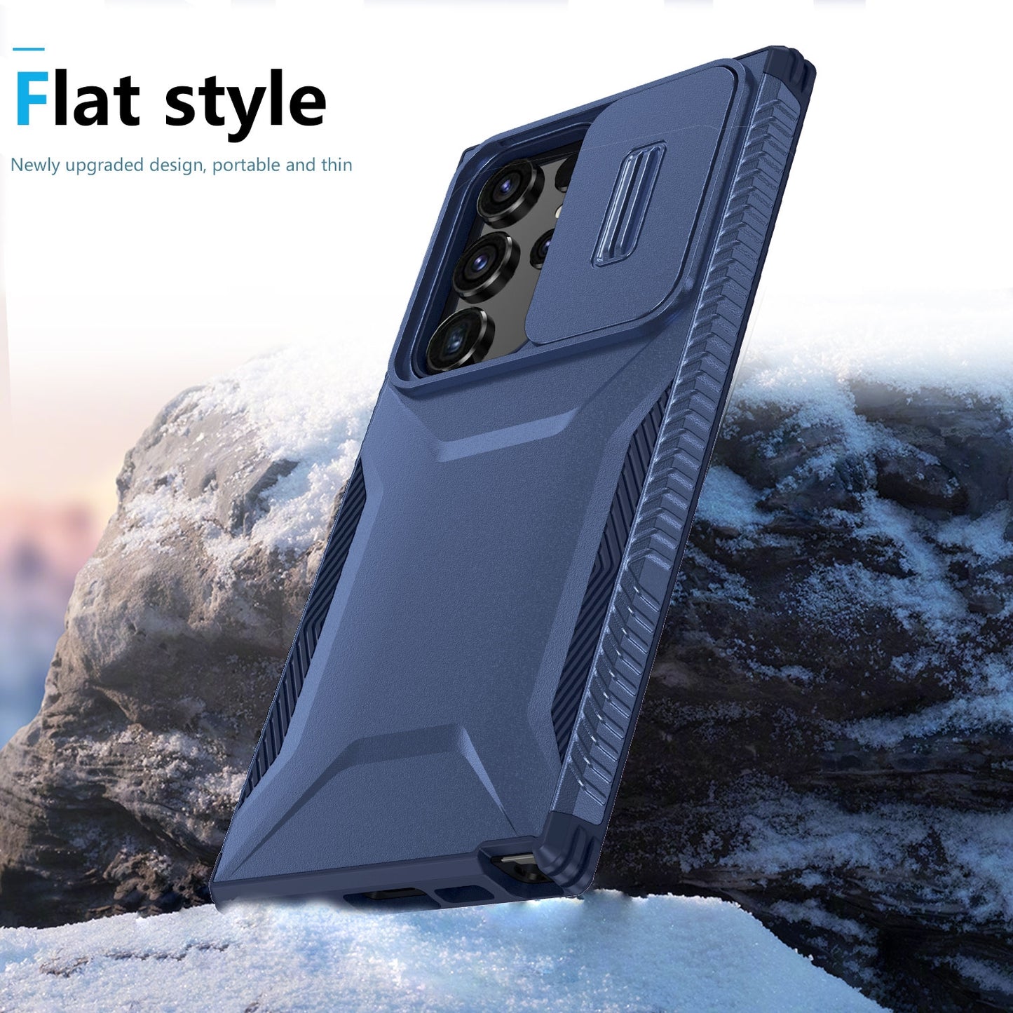 Samsung Galaxy S23 Ultra 5G Phone Case with Sliding Camshield | Military-Grade TPU & PC Protective Anti-Scratch Anti-Skid Cover, Durable Shockproof Design