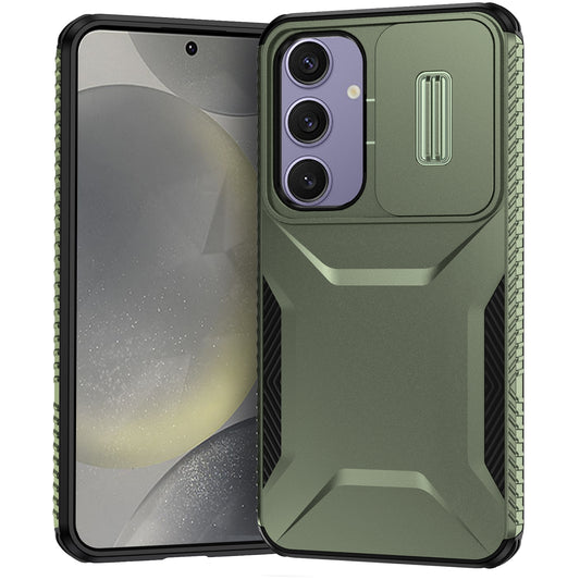 Samsung Galaxy S24 FE 5G Phone Case with Sliding Camshield | Military-Grade TPU & PC Protective Anti-Scratch Anti-Skid Cover, Durable Shockproof Design