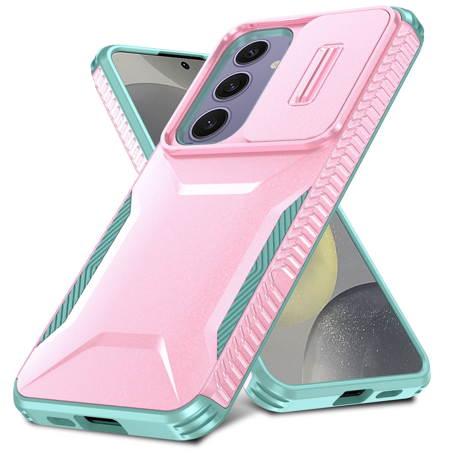 Samsung Galaxy S24 FE 5G Phone Case with Sliding Camshield | Military-Grade TPU & PC Protective Anti-Scratch Anti-Skid Cover, Durable Shockproof Design