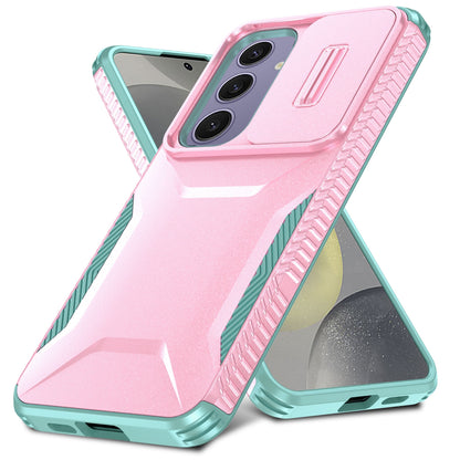 Samsung Galaxy S24 FE 5G Phone Case with Sliding Camshield | Military-Grade TPU & PC Protective Anti-Scratch Anti-Skid Cover, Durable Shockproof Design