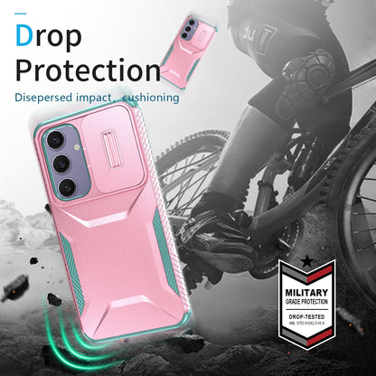 Samsung Galaxy S24 FE 5G Phone Case with Sliding Camshield | Military-Grade TPU & PC Protective Anti-Scratch Anti-Skid Cover, Durable Shockproof Design