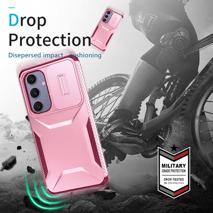 Samsung Galaxy S24 FE 5G Phone Case with Sliding Camshield | Military-Grade TPU & PC Protective Anti-Scratch Anti-Skid Cover, Durable Shockproof Design