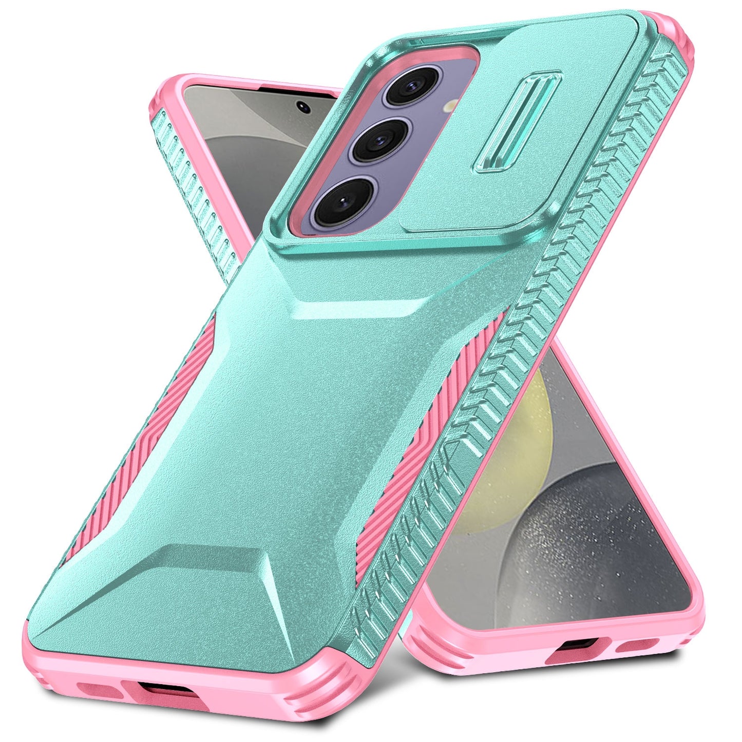 Samsung Galaxy S24 FE 5G Phone Case with Sliding Camshield | Military-Grade TPU & PC Protective Anti-Scratch Anti-Skid Cover, Durable Shockproof Design