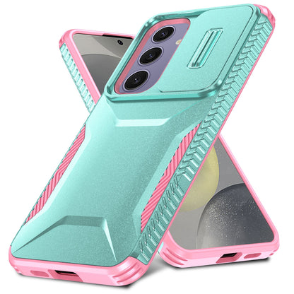 Samsung Galaxy S24 FE 5G Phone Case with Sliding Camshield | Military-Grade TPU & PC Protective Anti-Scratch Anti-Skid Cover, Durable Shockproof Design