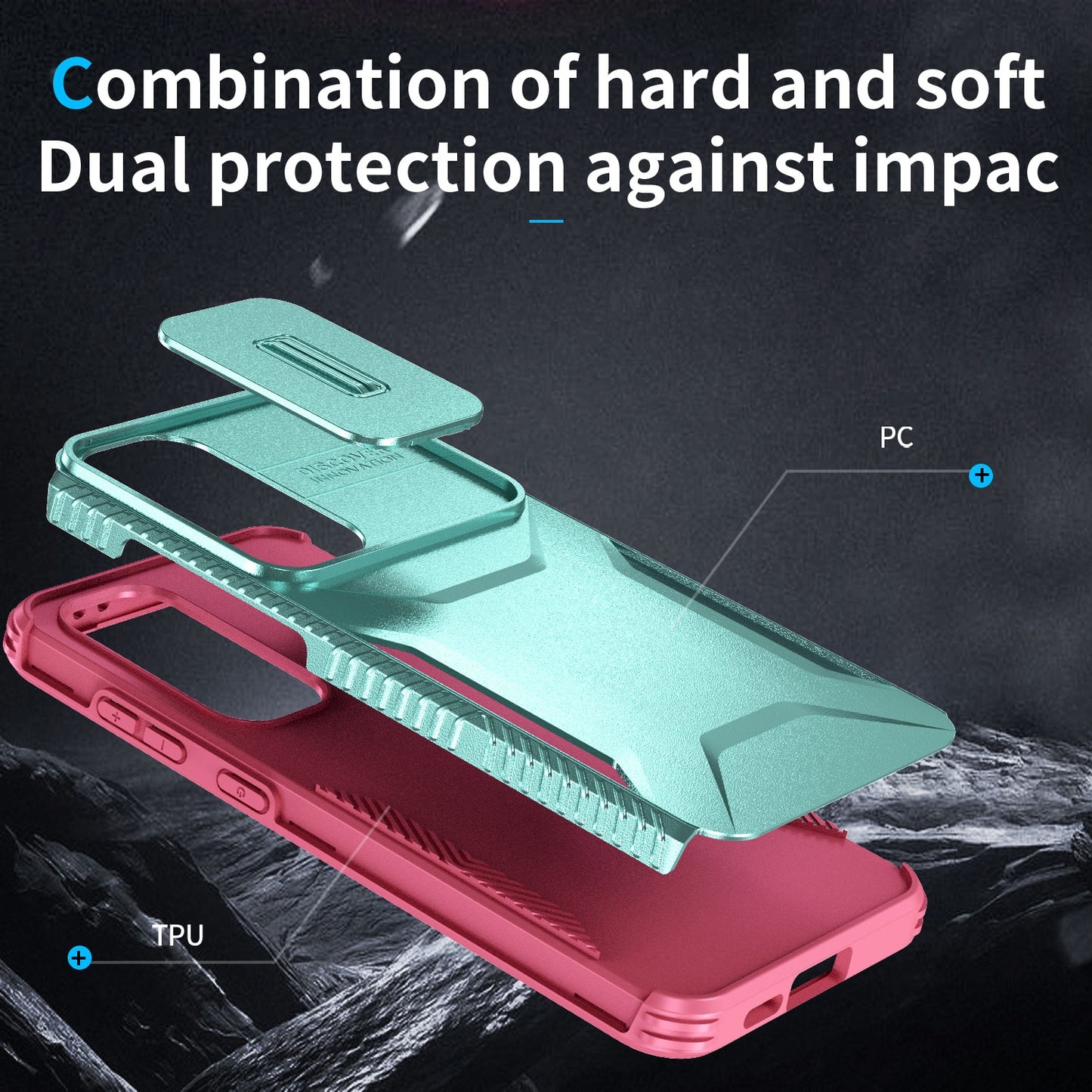 Samsung Galaxy S24 FE 5G Phone Case with Sliding Camshield | Military-Grade TPU & PC Protective Anti-Scratch Anti-Skid Cover, Durable Shockproof Design