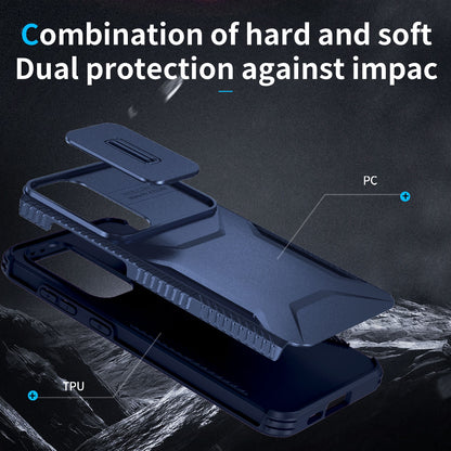 Samsung Galaxy S24 FE 5G Phone Case with Sliding Camshield | Military-Grade TPU & PC Protective Anti-Scratch Anti-Skid Cover, Durable Shockproof Design