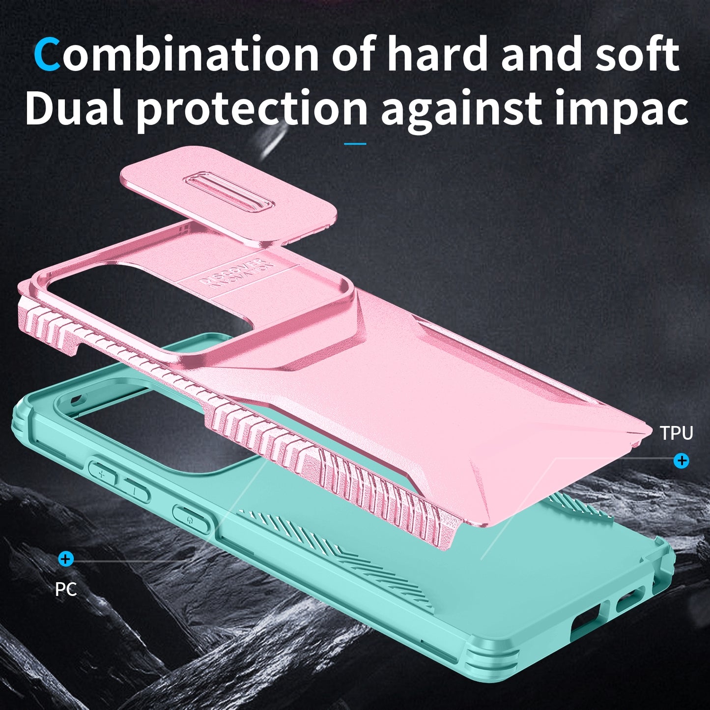 Samsung Galaxy S25 Ultra 5G Phone Case with Sliding Camshield | Military-Grade TPU & PC Protective Anti-Scratch Anti-Skid Cover, Durable Shockproof Design