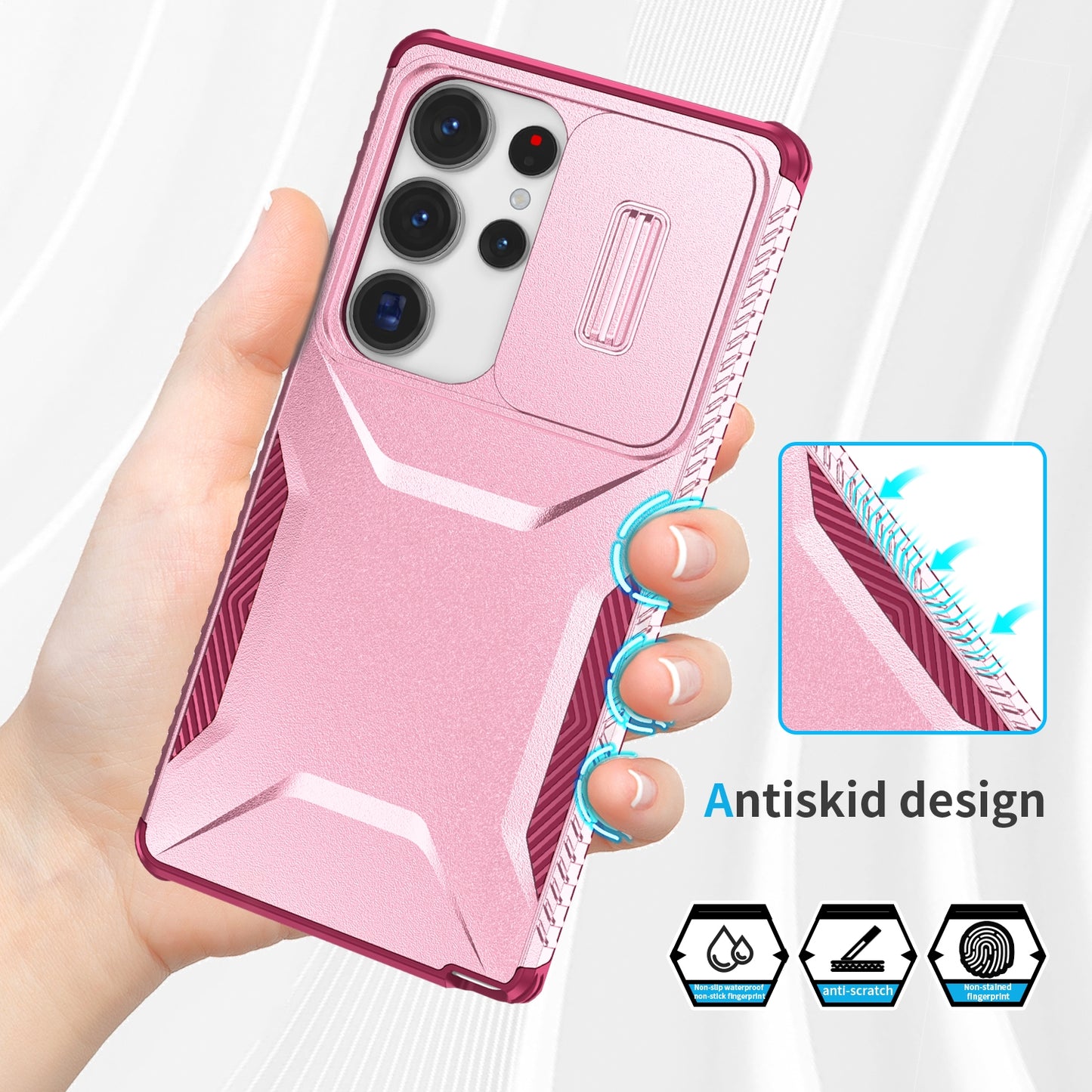 Samsung Galaxy S25 Ultra 5G Phone Case with Sliding Camshield | Military-Grade TPU & PC Protective Anti-Scratch Anti-Skid Cover, Durable Shockproof Design