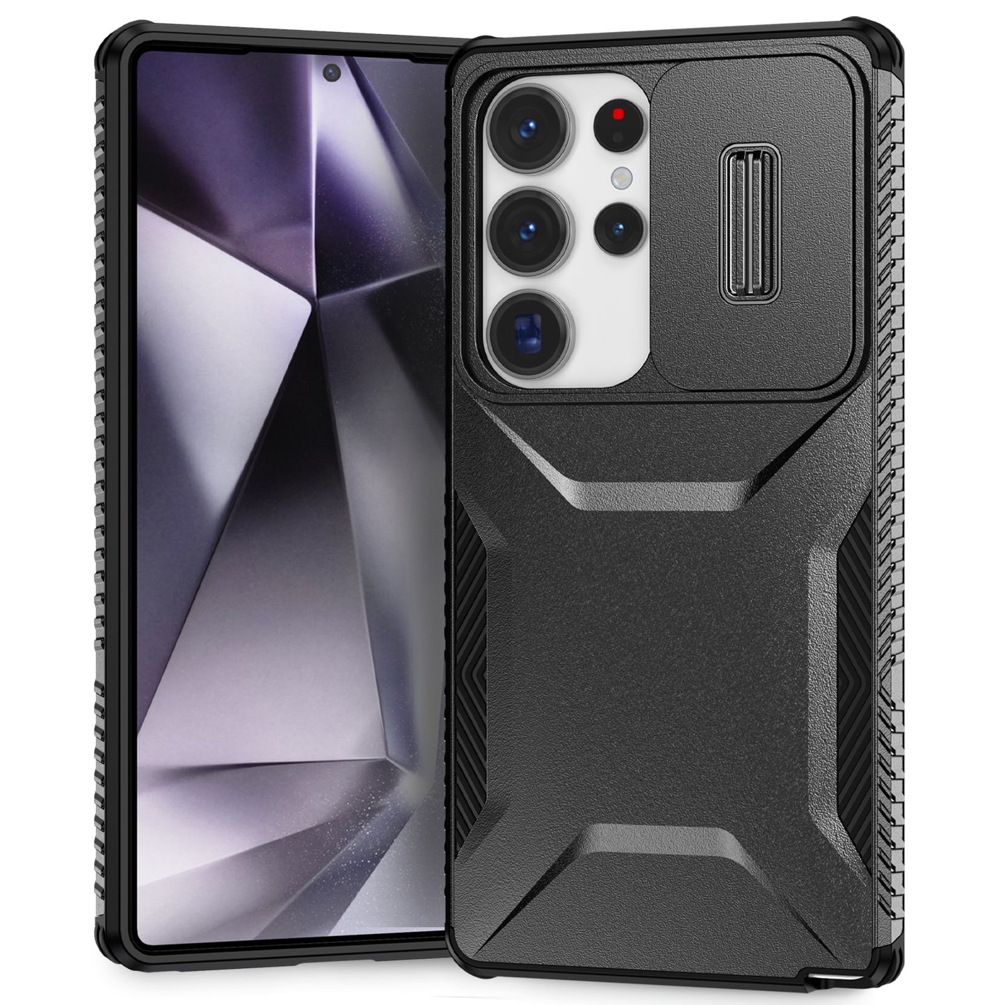 Samsung Galaxy S25 Ultra 5G Phone Case with Sliding Camshield | Military-Grade TPU & PC Protective Anti-Scratch Anti-Skid Cover, Durable Shockproof Design