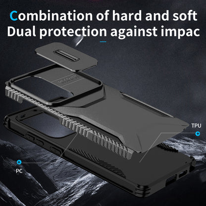 Samsung Galaxy S25 Ultra 5G Phone Case with Sliding Camshield | Military-Grade TPU & PC Protective Anti-Scratch Anti-Skid Cover, Durable Shockproof Design