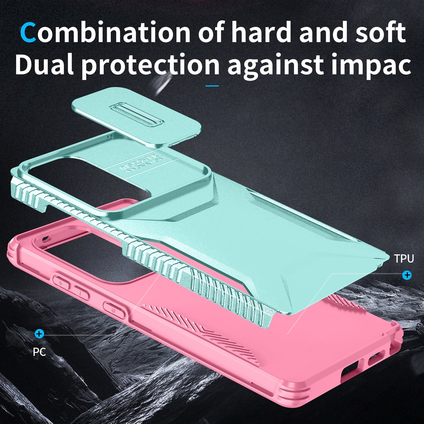Samsung Galaxy S25 Ultra 5G Phone Case with Sliding Camshield | Military-Grade TPU & PC Protective Anti-Scratch Anti-Skid Cover, Durable Shockproof Design