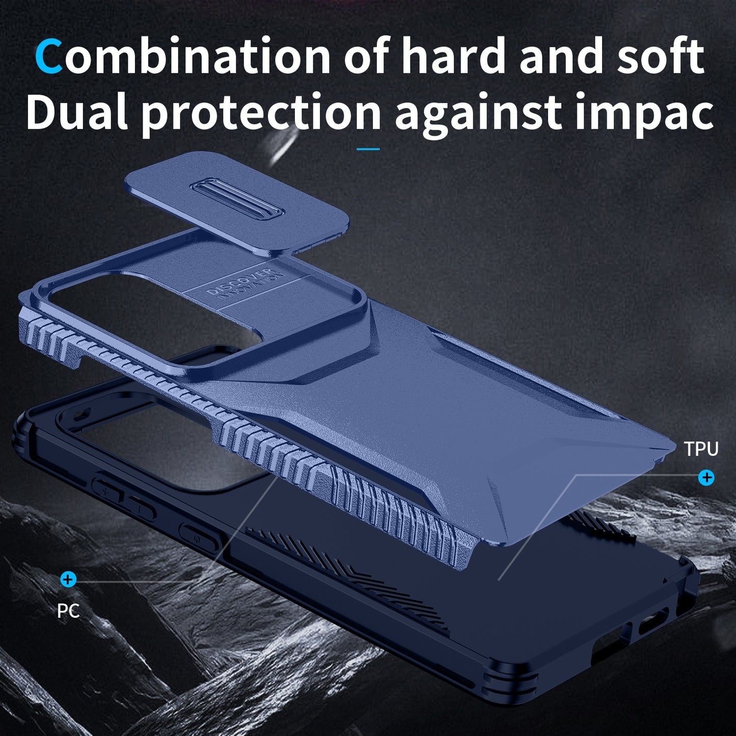 Samsung Galaxy S25 Ultra 5G Phone Case with Sliding Camshield | Military-Grade TPU & PC Protective Anti-Scratch Anti-Skid Cover, Durable Shockproof Design