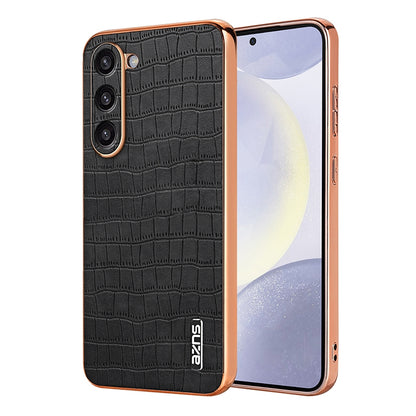 Samsung Galaxy S23+ 5G Luxury Case - Electroplated Frame, Crocodile Texture Leather, Full Coverage Protection, Anti-Fingerprint & Shockproof
