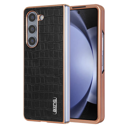 Samsung Galaxy Z Fold6 Luxury Case - Electroplated Frame, Crocodile Texture Leather, Full Coverage Protection, Anti-Fingerprint & Shockproof