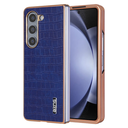 Samsung Galaxy Z Fold6 Luxury Case - Electroplated Frame, Crocodile Texture Leather, Full Coverage Protection, Anti-Fingerprint & Shockproof