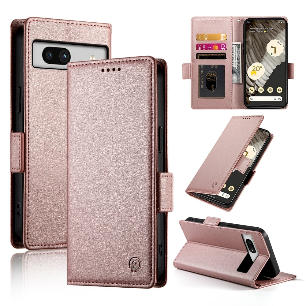 Google Pixel 7a Magnetic Leather Wallet Case with Card Slots, Stand Function & Full Protection