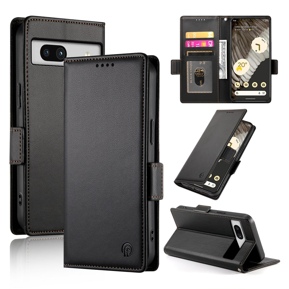 Google Pixel 7a Magnetic Leather Wallet Case with Card Slots, Stand Function & Full Protection