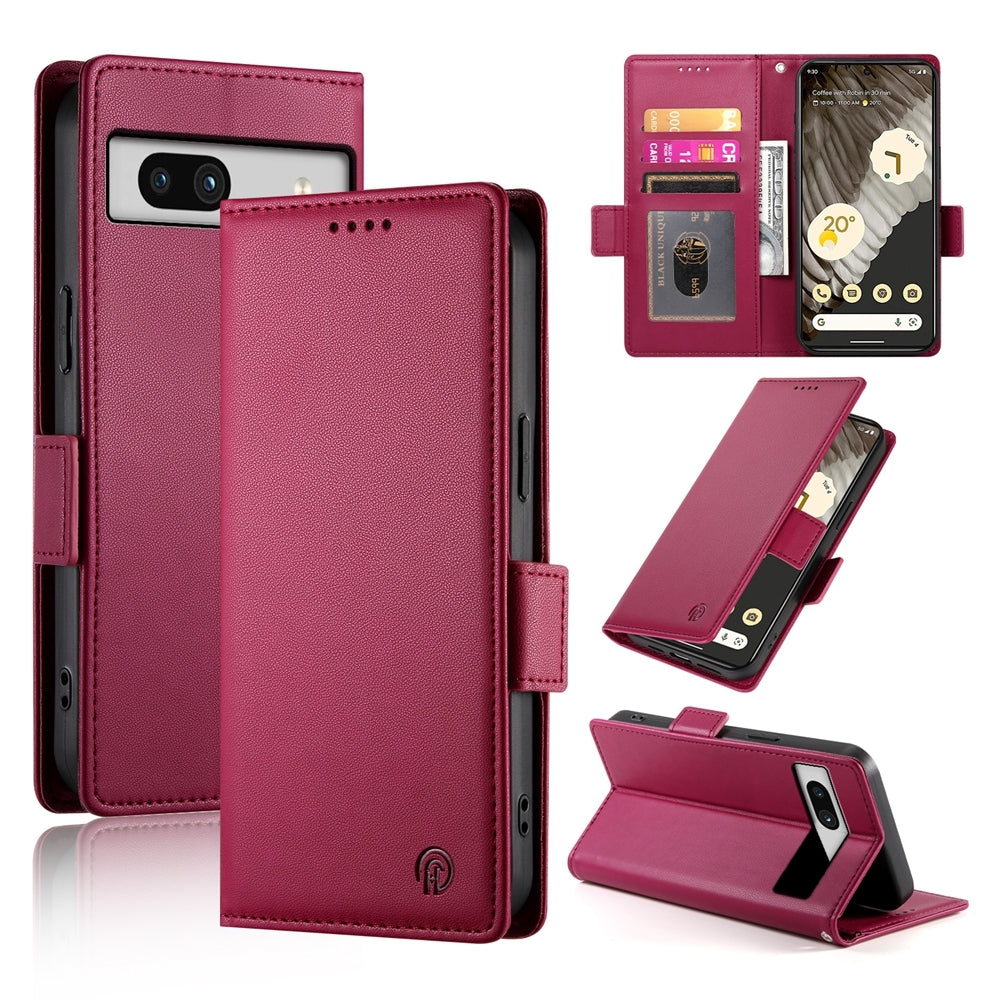 Google Pixel 7a Magnetic Leather Wallet Case with Card Slots, Stand Function & Full Protection