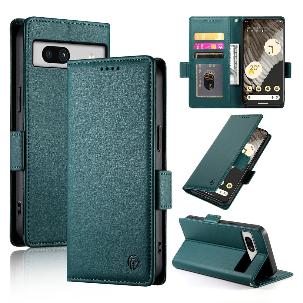 Google Pixel 7a Magnetic Leather Wallet Case with Card Slots, Stand Function & Full Protection